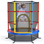 Trampolim Giantex para crianças, trampolim infantil aprovado pela ASTM 55 Mini com rede de segurança, design sem lacunas, fácil de montar trampolim