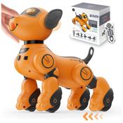 Cão Robô Interativo com Controle Remoto de Voz e Sensores para Crianças com Mais de 5 Anos, Vatos, Laranja