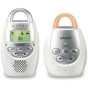 Babá Eletrônica com Alcance de 300 Metros, Alerta Vibratório, Intercomunicador e Luz Noturna,VETCH DM221,Branco/Prata