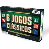 Kit c/ 6 Jogos Clássicos Dama Ludo Xadrez Trilha Dominó Forca Pais e Filhos