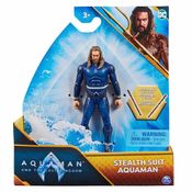 Boneco Aquaman Traje Furtivo 10Cm Com Acessórios - Filme Dc