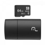 Pen Drive 64GB com Cartao SD MC164 Preto Multilaser