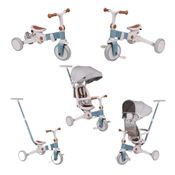 Triciclo Infantil Multifuncional E-lite Trike 5 em 1 Off White e Azul - Premium Baby