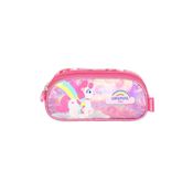 Estojo Infantil Luxcel Triplo Unicórnio Rosa