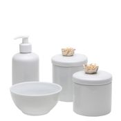 Potes, Molhadeira e Porta Álcool-Gel Florzinha Dourada