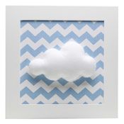 Quadro Decorativo Nuvem Chevron Azul