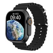 Relógio Digital Smartwatch Watch 9 Ultra Mini 41mm Pulseira Oceano Preto
