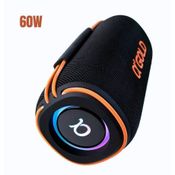 Caixa De Som Bluetooth RGB Estéreo Portátil A´Gold-Pro 60w Preto