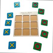 JOGO DA VELHA TÁTIL INCLUSÃO DE MADEIRA TABULEIRO