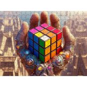 Quebra-cabeça plano cubo mágico de 88 peças MDF