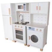 Kit Mini Cozinha Infantil com Geladeira e Máquina de Lavar