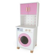 Mini Máquina de Lavar MDF Rosa
