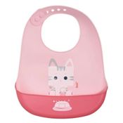 Babador De Silicone Com Pega Migalhas Kouii Gata Mia
