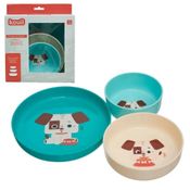 Kit 3 Pratos Com Ventosa Kouii Filhotiis Cachorro Theo