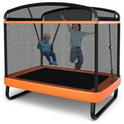 Giantex GT10004BL TW Cama Elastica Infantil com Diâmetro , Rede de Proteção e Balanço para até 100 kg, Azul