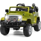 Kids Carro, Carrinho Elétrico Infantil Off Road a Bateria 12V 1 Assento com 2 Velocidades e MP3, COSTZON, Preto