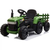 Trator Elétrico Infantil Movido a Bateria 12V com Reboque e Motor Duplo, TOBBI, Preto