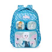 Mochila Escolar Infanto-Juvenil Feminina Frozen Bloom Azul Claro