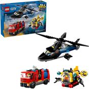 60462 Lego City - Remix de Helicóptero, Caminhão de Bombeiros e Submarino