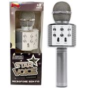 Microfone Infantil Bluetooth Star Voice Prata Zoop Toys