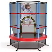Trampolim Giantex para crianças, trampolim infantil aprovado pela ASTM 55 Mini com rede de segurança, design sem lacunas, fácil de montar trampolim