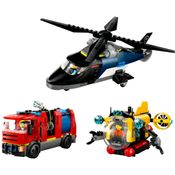LEGO City - Helicóptero caminhão de bombeiros e submarino