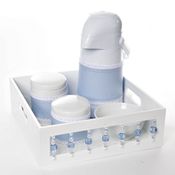Kit Higiene Com Porcelanas E Capa Pedra Azul