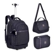Kit Escolar Rebecca Bonbon Original Clio RB24519, Mochila De Rodinhas + Lancheira Térmica + Estojo Box