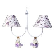 Lustre 2L Simples Com 2 Ursinhas Princesas Lilás