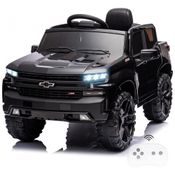 Little Brown Box Carro, Carrinho Elétrico 1 Assento 12V, com Luzes de LED e Controle Remoto, Preto