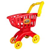 Carrinho Supermercado Vermelho, Braskit, Super Market Com 18 Itens Frutas Legumes De Brinquedo