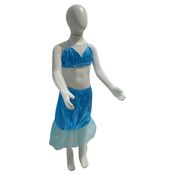 Fantasia Infantil Sereia Com Saia + Top - Carnaval Festa Bloquinho De Rua Crianças 3 - 4 Anos
