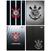 Kit 4 Caderno Corinthians Brochurão 80fls Oficial Timão Fiel
