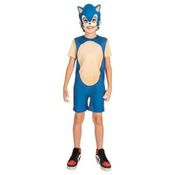 Fantasia Sonic Azul Infantil Original com Máscara
