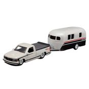 Miniatura Pick-up Chevrolet 454 SS 1993 Camper Trailer 1/64 Maisto 15368