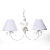 Lustre 2L Primavera Cristais 2 Flores G Branca