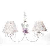 Lustre 2L Primavera Cristais 2 Flores G Rosa