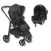 CARRINHO OLYMPUS NEW BLACK (PRETO) + BEBE CONFORTO GRID - GALZERANO