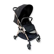 CARRINHO ZURICH PRETO/GOLD COURO PRETO - PREMIUM BABY