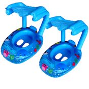 2 Boias com Cobertura Bote Baby Infantil +24 meses Azul