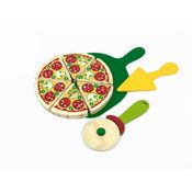 Coleção comidinhas! Kit Pizza - Newart 8 peças de madeira