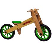 Bicicleta de Equilíbrio sem Pedal de Madeira - Verde - Kits e Gifts
