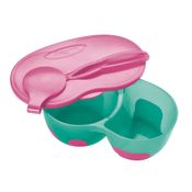 Prato Fundo com Divisória e Colher Funny Meal - Multicolorido - BB054 - Multikids Baby