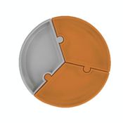 Prato Infantil de Silicone Encaixe Puzzle Marrom e Cinza - Minikoioi