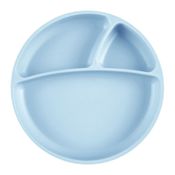 Prato Infantil Divisórias Silicone Portions Mineral Blue - Minikoioi