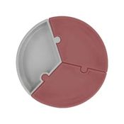 Prato Infantil de Silicone Encaixe Puzzle Velvet Rose e Cinza - Minikoioi