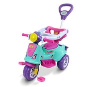 Triciclo Rosa / Verde Infantil com Pedal Tico Tico Haste para Empurrar e Porta Objetos Diversão e Segurança Velotrol