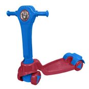 Patinete Infantil Pati Happy Azul e Vermelho Dobrável 04 Rodas Até 30Kg