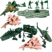 Brinquedo Militar Exército Porta Avião Soldado Caminhão 17Pçs
