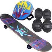 Kit Equipamentos Skate Infantil Radical Acessórios Proteção